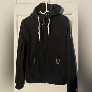 Schmuddelwedda of Germany Men's Black Lightweight Hooded Coat Men’s Medium